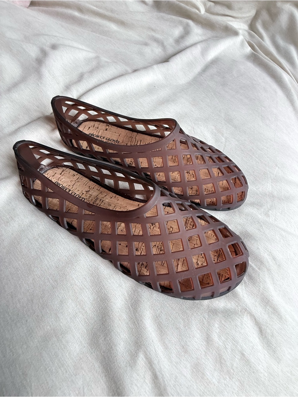 🧺🩰 NWOT Sz 7.5 Women’s Brown Slip-On Jelly Flats with Foam Insert project cloud